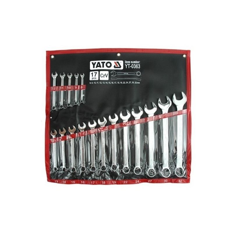 Sada klíčů očkoplochých 17ks 8-32 mm YATO YT-0363
