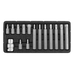 Sada bitů 15 ks TORX s otvorem box YATO YT-0417