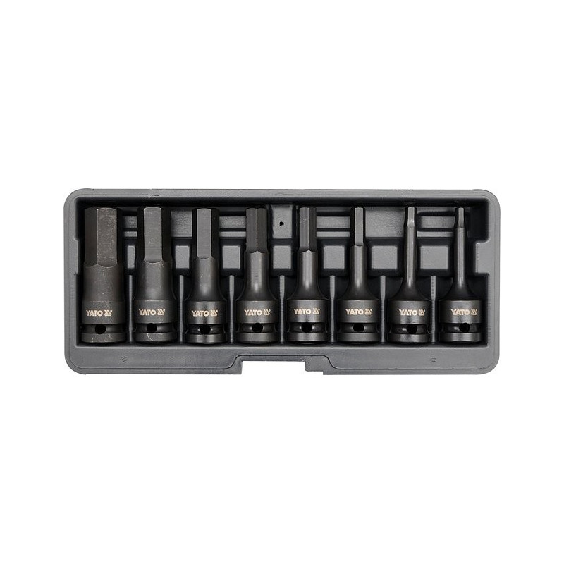 Sada nástavců 1/2" rázové 8 ks H6-H19 imbus CrMo YATO YT-1066