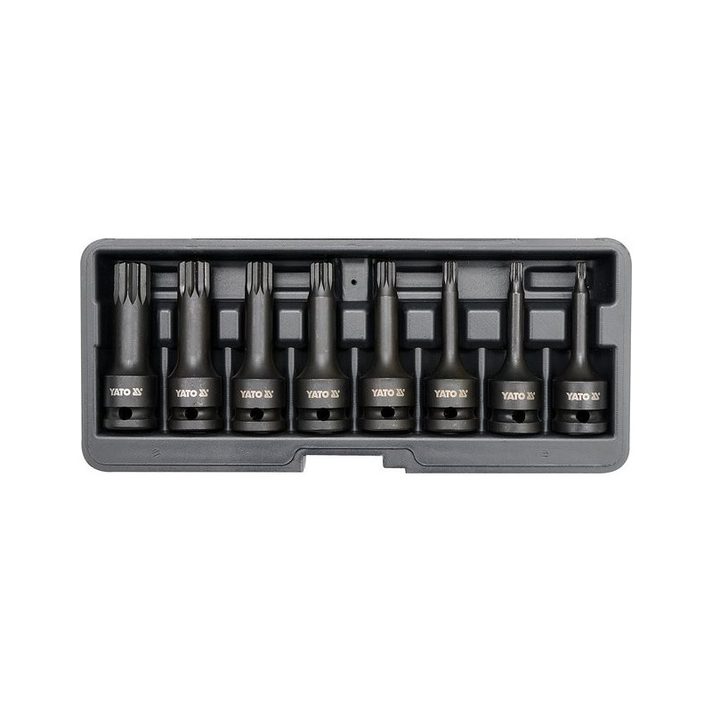 Sada nástrčných klíčů 1/2" Spline, 8ks YATO YT-1069