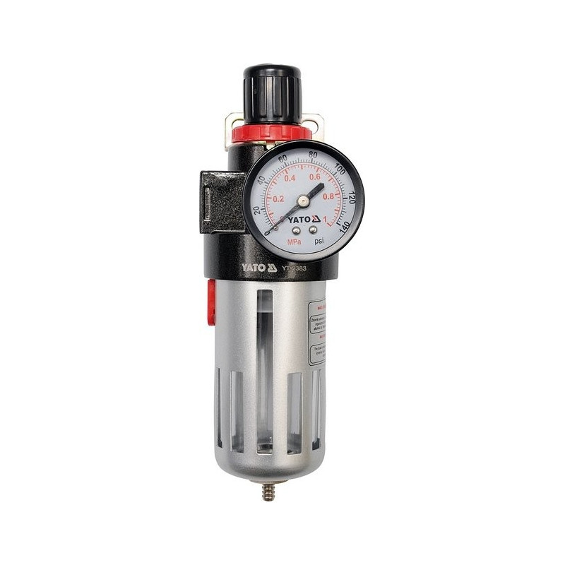 Regulátor tlaku vzduchu 1/2", max. 0,93MPa, s filtrem (90ccm) YATO YT-2383