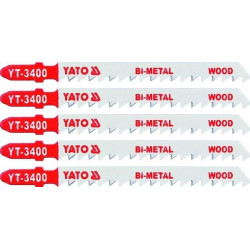 List do přímočaré pily 100 mm na dřevo TPI6 5 ks Bi-Metal YATO YT-3400