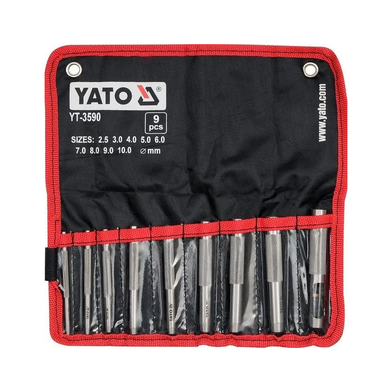 Sada průbojníků na kůži 9 ks YATO YT-3590