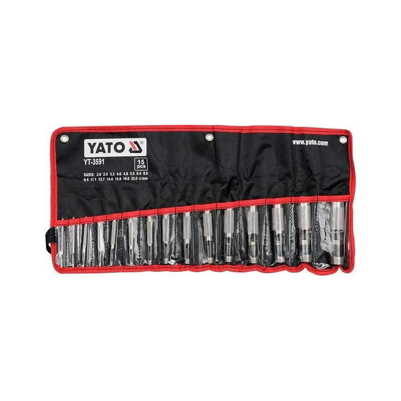 Sada průbojníků na kůži 15 ks YATO YT-3591