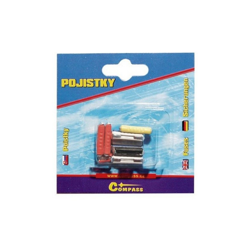 Pojistky válcové plast - sada 10ks