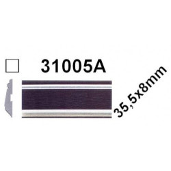 Samolepicí ochranná lišta černá 2x stříbrný pruh 35,5x8mm 20m
