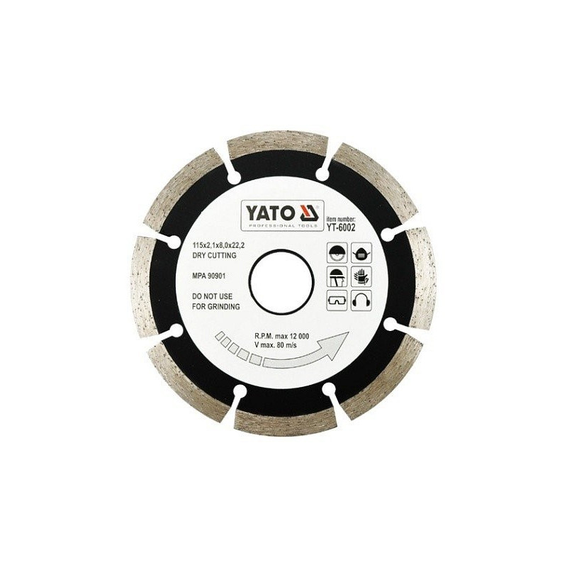 Kotouč diamantový 115 x 22,2 x 2,1 mm YATO YT-6002