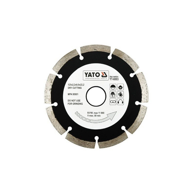 Kotouč diamantový 125 x 22,2 x 2,2 mm YATO YT-6003