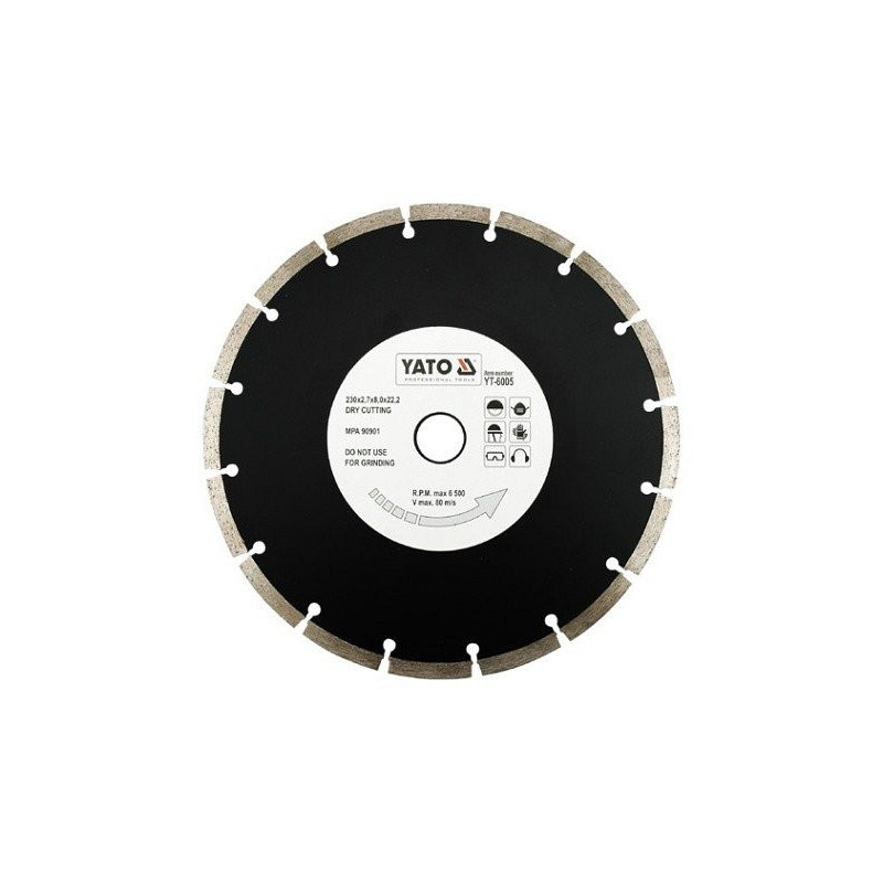 Kotouč diamantový 230 x 22,2 x 2,7 mm YATO YT-6005