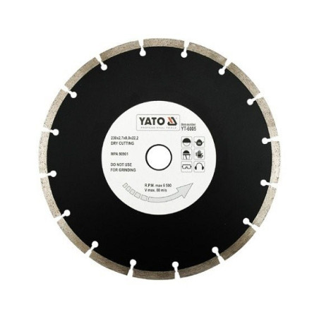 Kotouč diamantový 230 x 22,2 x 2,7 mm YATO YT-6005