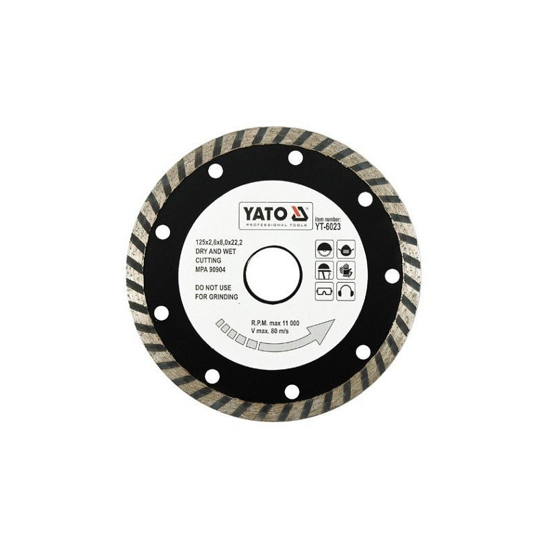 Kotouč diamantový 125 x 22,2 x 2,6 mm turbo YATO YT-6023