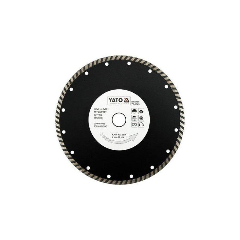 Kotouč diamantový 230 x 22,2 x 3,1 mm turbo YATO YT-6025