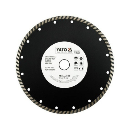 Kotouč diamantový 230 x 22,2 x 3,1 mm turbo YATO YT-6025