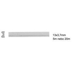 Samolepicí lišta stříbrná, 13x3,7mm - 20m.