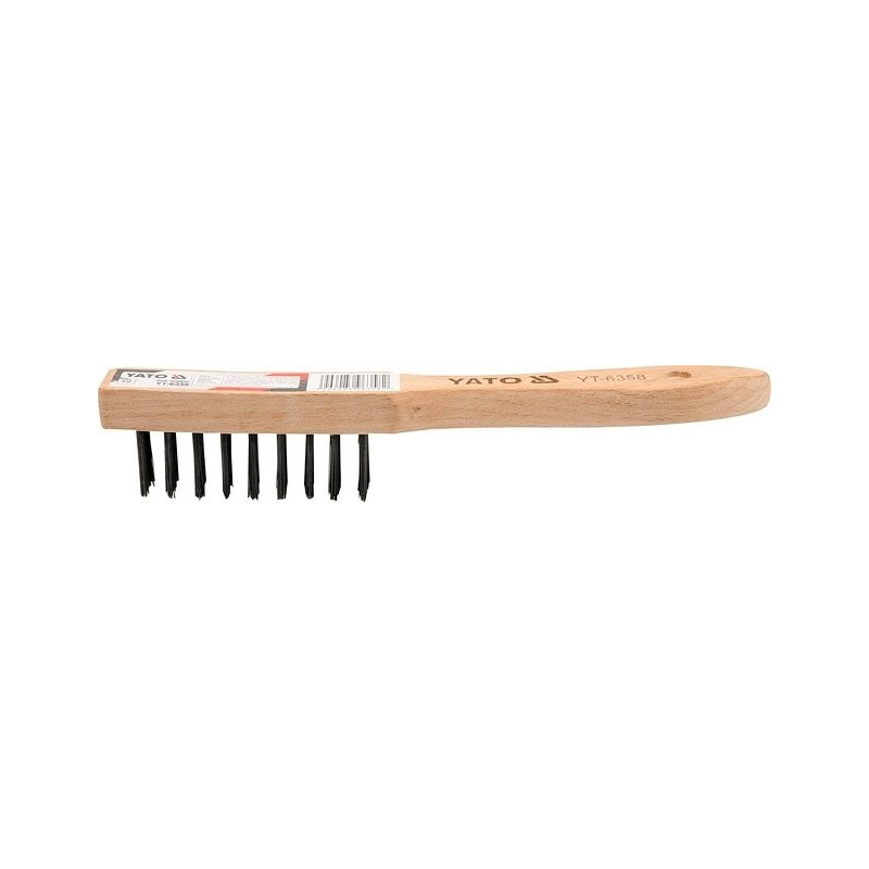 Kartáč drátěný ruční 4 řady dřevo YATO YT-6358