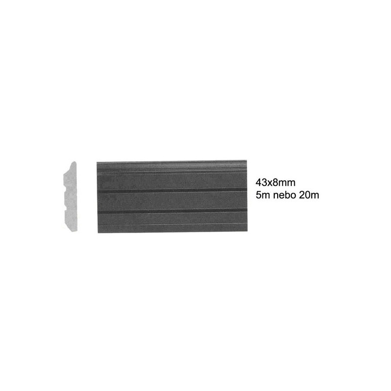 Samolepicí lišta černá, 43x8mm - 5m.