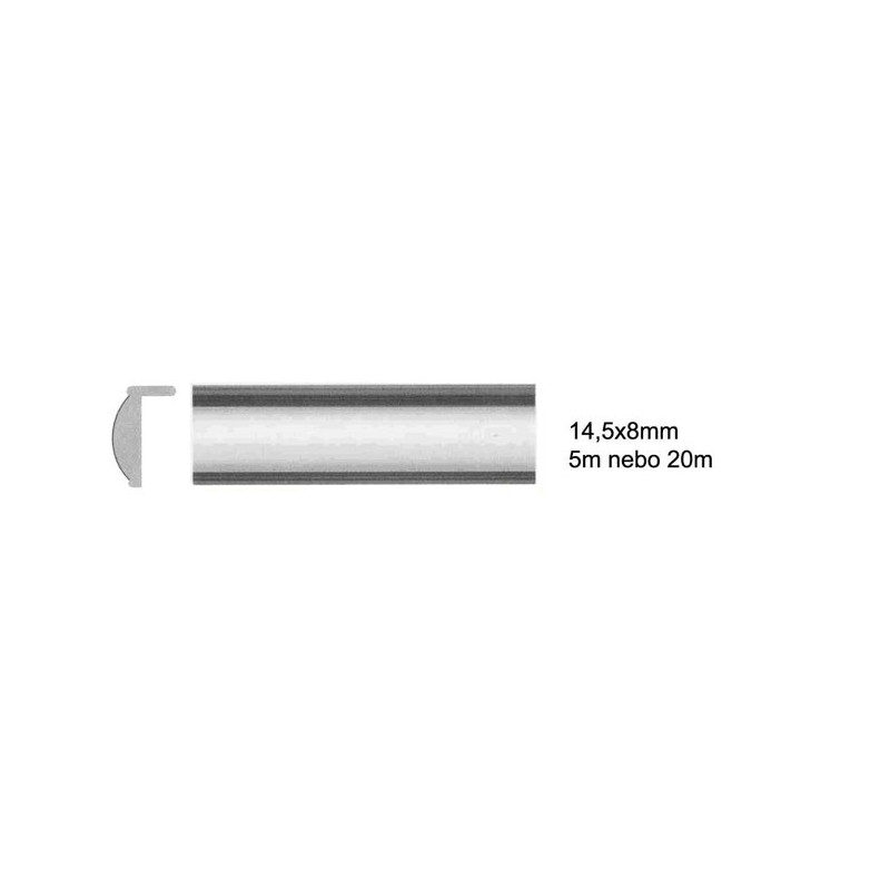 Samolepicí lišta černá, 1x stříbrný pruh, 14,5x8mm - 20m.