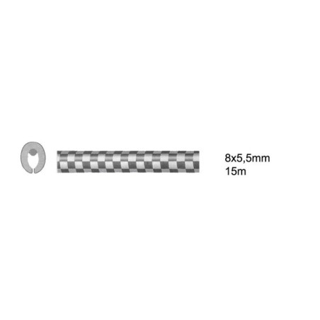 Samolepicí lišta U-profil, šachovnice, 8x5,5mm - 15m.