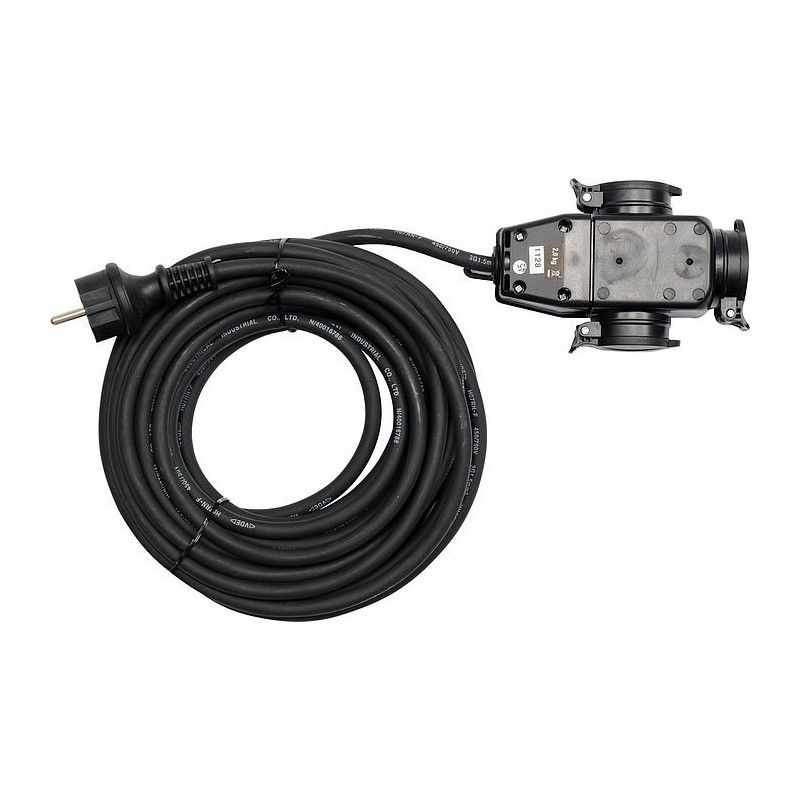 Prodlužovací kabel s gumovou izolací 10m -3zásuvky YATO YT-8116