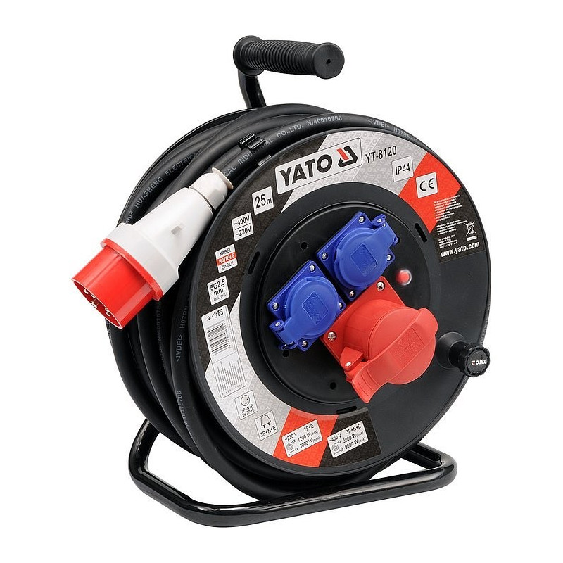 Prodlužovací kabel silový na bubnu 25m YATO YT-8120