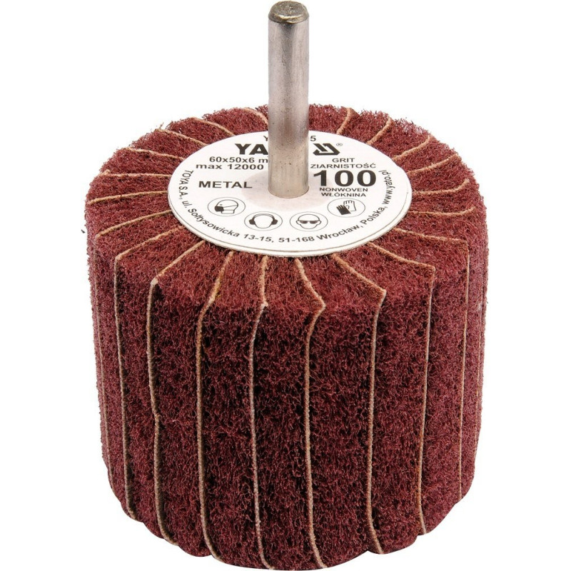Kotouč lamenový radiální 60x50 P-60 s hřídelí 6 mm YATO YT-83394
