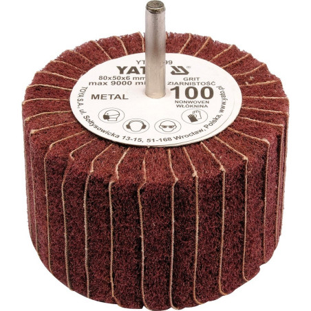 Kotouč lamenový radiální 80x50 P-150 s hřídelí 6 mm YATO YT-83400