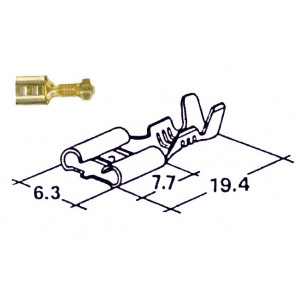 Konektor dutinka plochý 6,3mm - 100ks