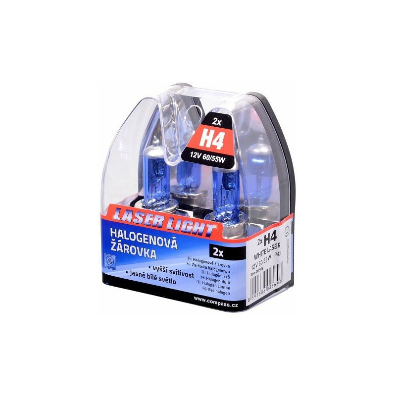 Autožárovka H4 12V 60/55W WHITE LASER - 2ks