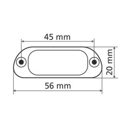 LED osvětlení SPZ 12V, E homologace - rozměry