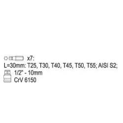 Sada bitů 7 ks TORX YATO YT-0410