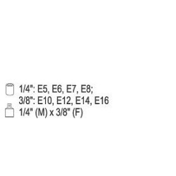 Sada nástavců 1/4", 3/8" TORX 9 ks E5-E16 YATO YT-0520