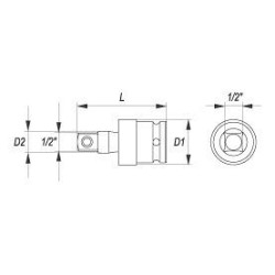Nástavec 1/2" rázový kloubový 63 mm CrMo YATO YT-1064