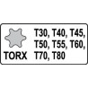 Sada nástavců 1/2" rázové 8 ks T30-T80 torx CrMo YATO YT-1065