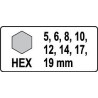 Sada nástavců 1/2" rázové 8 ks H6-H19 imbus CrMo YATO YT-1066