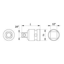 Nástavec adaptér 1/2" - 3/4" rázový CrMo YATO YT-1067