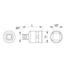 Nástavec adaptér 1/2" - 3/4" rázový CrMo YATO YT-1067