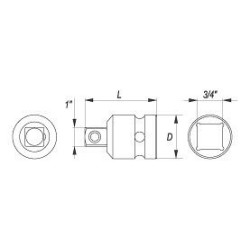 Nástavec adaptér 3/4" - 1" rázový CrMo YATO YT-1168