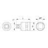 Nástavec adaptér 3/4" - 1" rázový CrMo YATO YT-1168