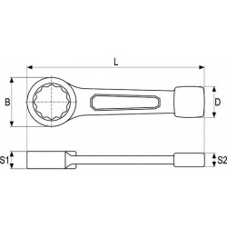 Klíč maticový očkový rázový 36 mm YATO YT-1605