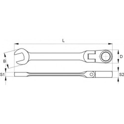 Klíč očkoplochý ráčnový 11 mm s kloubem YATO YT-1677