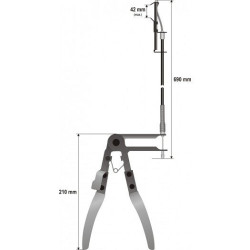 Kleště na spony hadicové samosvorné s lankem 42mm YATO YT-0677