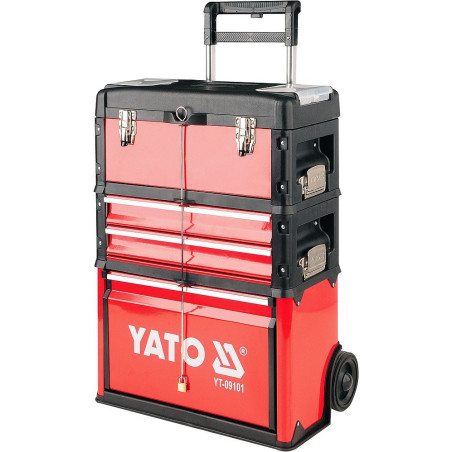 Vozík na nářadí 3 sekce, 2 zásuvky, YATO YT-09101