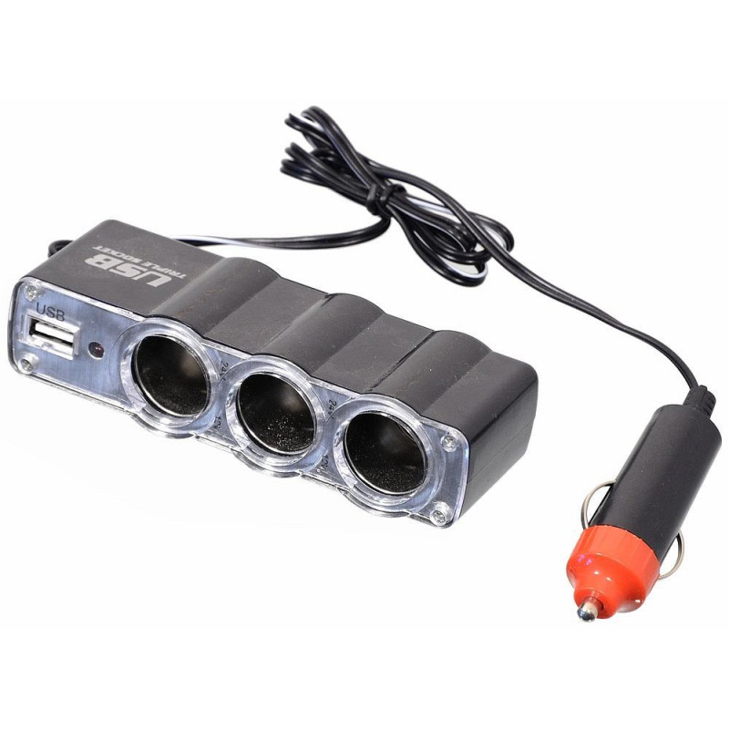 Roztrojka 12/24V + USB 1000mA