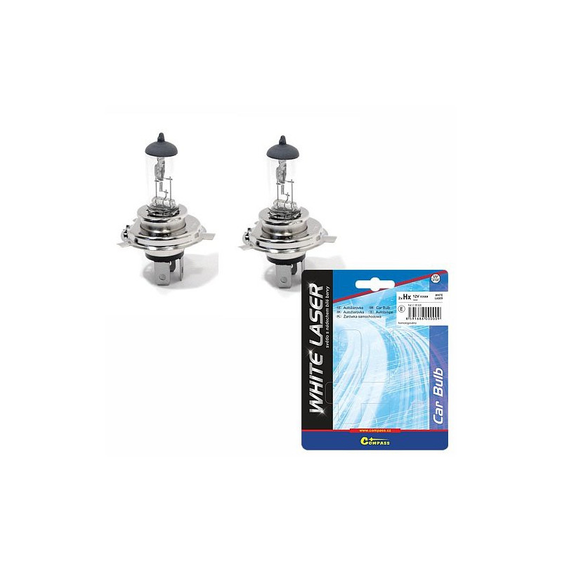  Žárovka 12V H4 60/55W P43t WHITE LASER 2ks Compass 08626