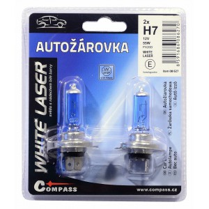 Žárovka 12V H7 55W PX26D WHITE LASER 2ks Compass 08627