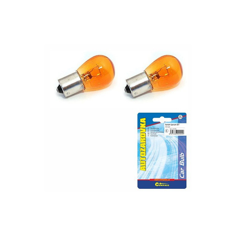 Žárovka 12V 21W BaU15s PY21W oranžová 2ks