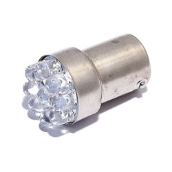 Žárovka 9LED 12V Ba15s červená úzká