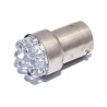 Žárovka 9LED 12V Ba15s červená úzká