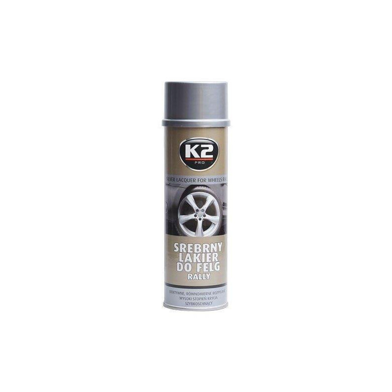 K2 SILVER LACQUER FOR WHEELS RALLY 500 ml - stříbrný lak na kola
