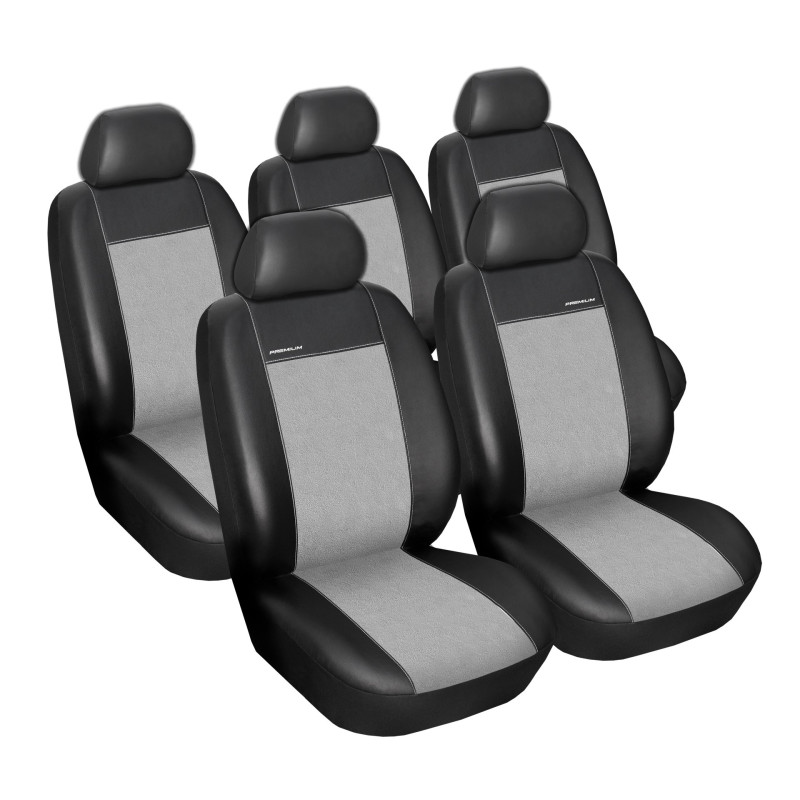 Autopotahy Volkswagen Sharan, od r. 1995-2009,  5míst, Eco kůže + alcantara šedé
